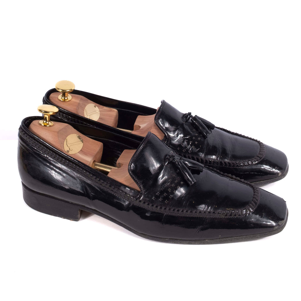 Yves Saint Laurent Black Patent Leather Loafers Sz 40.5 (EU)