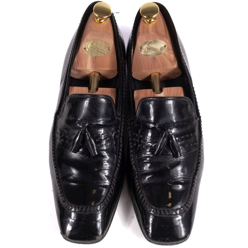 Yves Saint Laurent Black Patent Leather Loafers Sz 40.5 (EU)