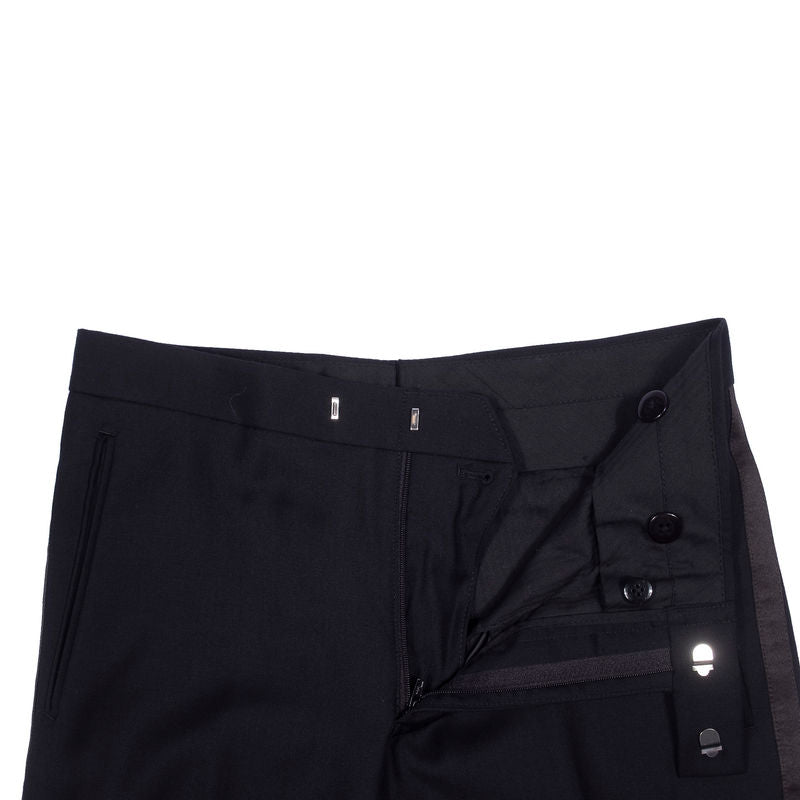 Black Wool Tuxedo Trousers Sz 44
