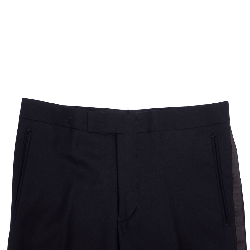 Black Wool Tuxedo Trousers Sz 44