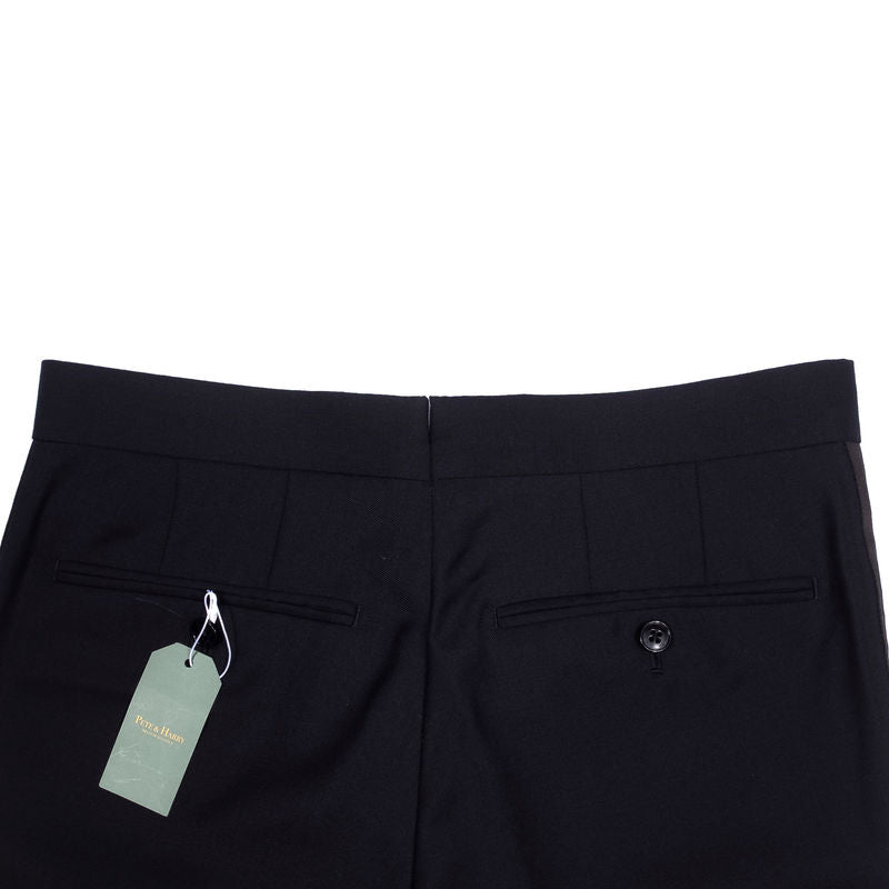 Black Wool Tuxedo Trousers Sz 44