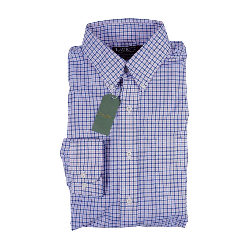 Ralph Lauren White, Pink and Blue Checks Buttondown Shirt