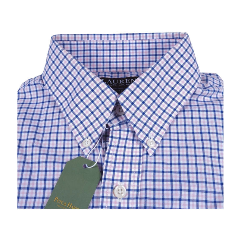 Ralph Lauren White, Pink and Blue Checks Buttondown Shirt