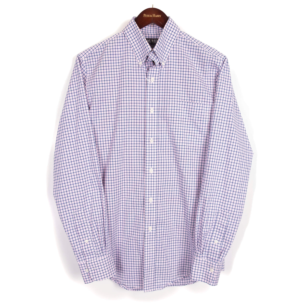 Ralph Lauren White, Pink and Blue Checks Buttondown Shirt