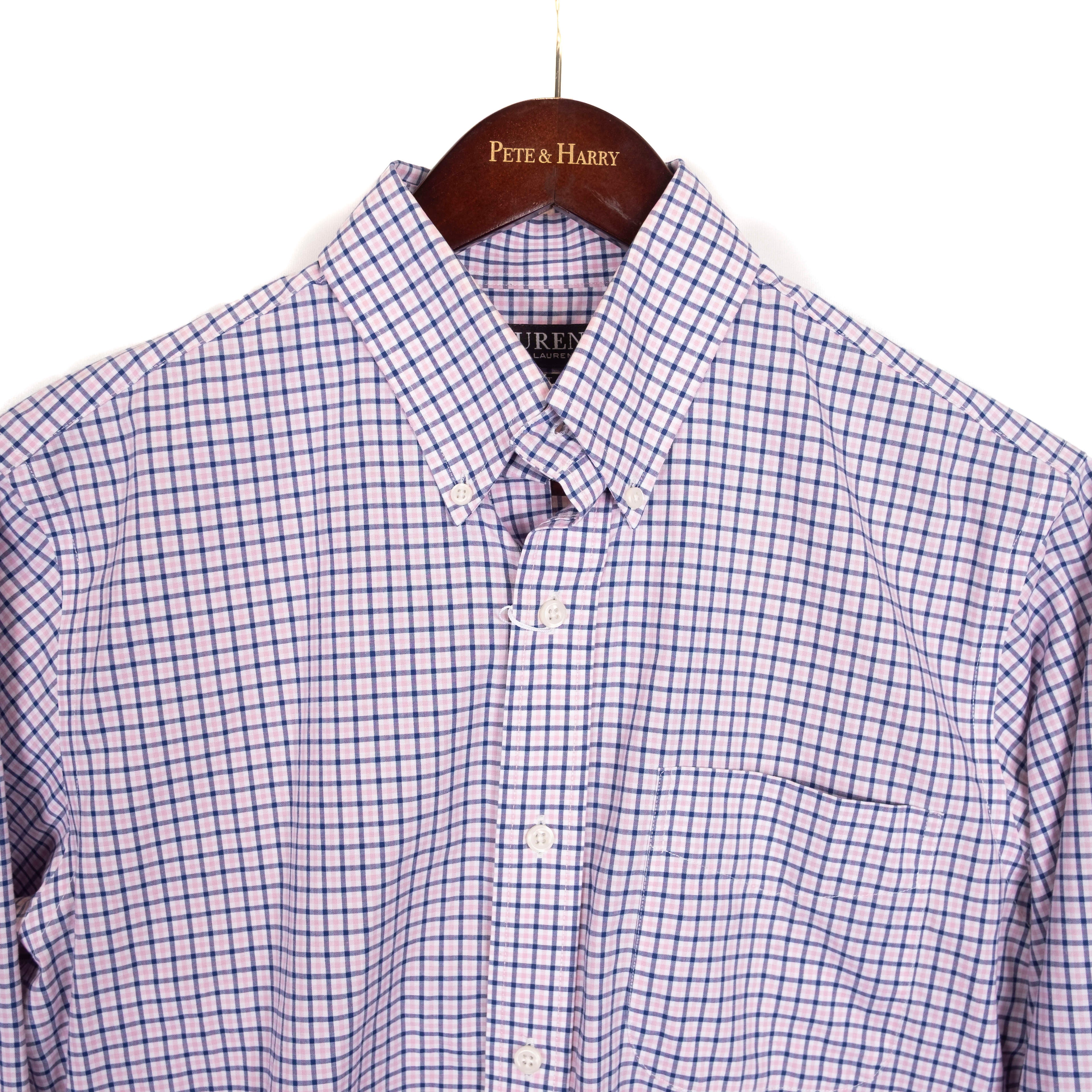 Ralph Lauren White, Pink and Blue Checks Buttondown Shirt