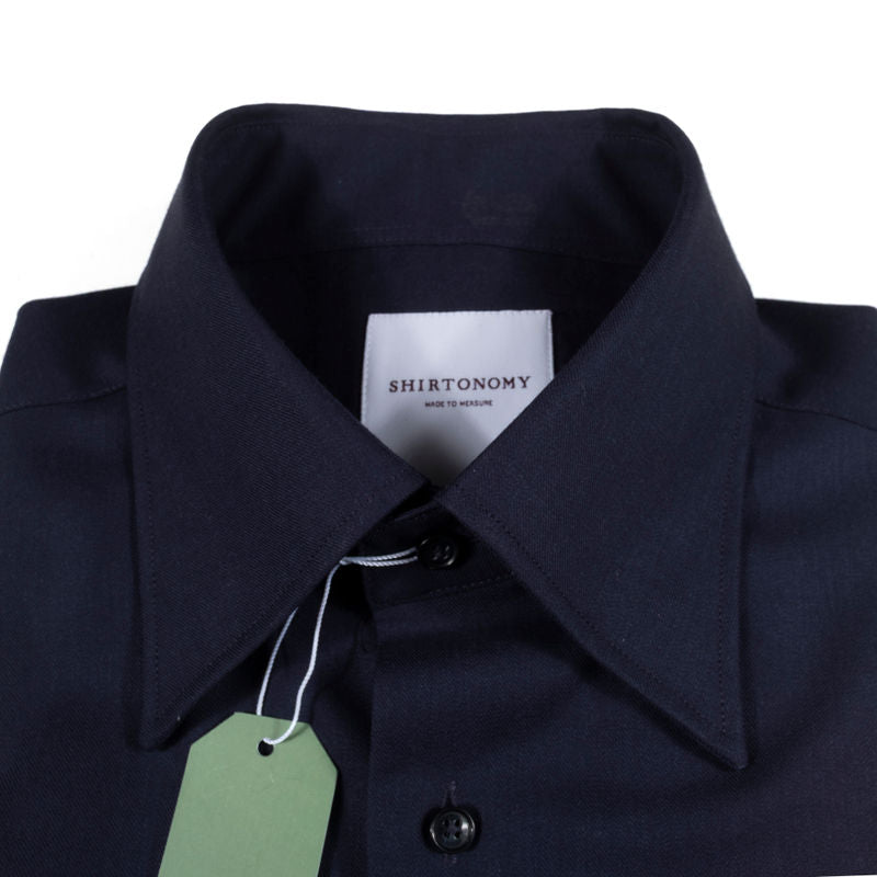 Shirtonomy Navy Cashmere/Cotton Shirt Sz 43