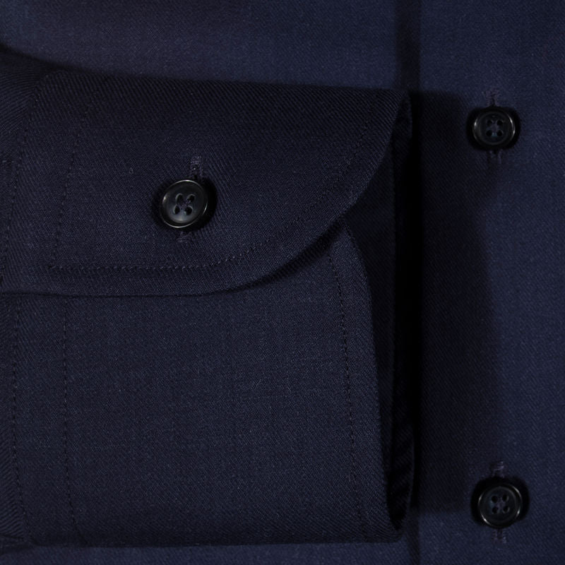 Shirtonomy Navy Cashmere/Cotton Shirt Sz 43