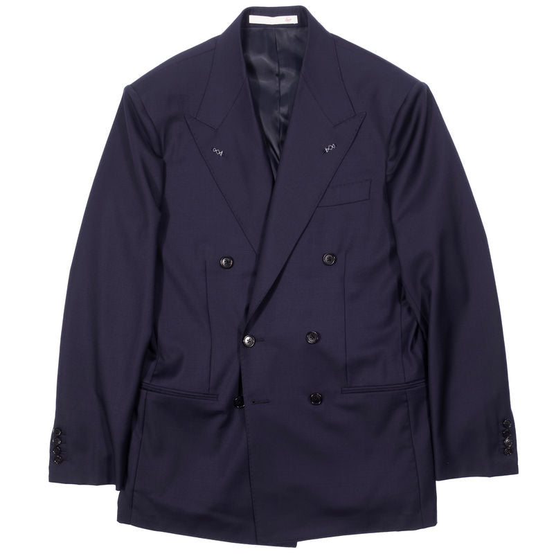 Est Retail Price 12 000 SEK - Eduardo de Simone Navy Double Breasted Drapers Wool Sport Coat 44