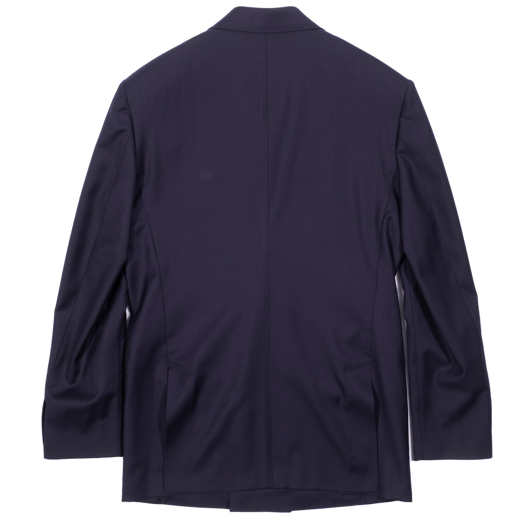 Neapolitan Hand Tailored Navy Double Breasted Drapers Wool Sport Coat 44
