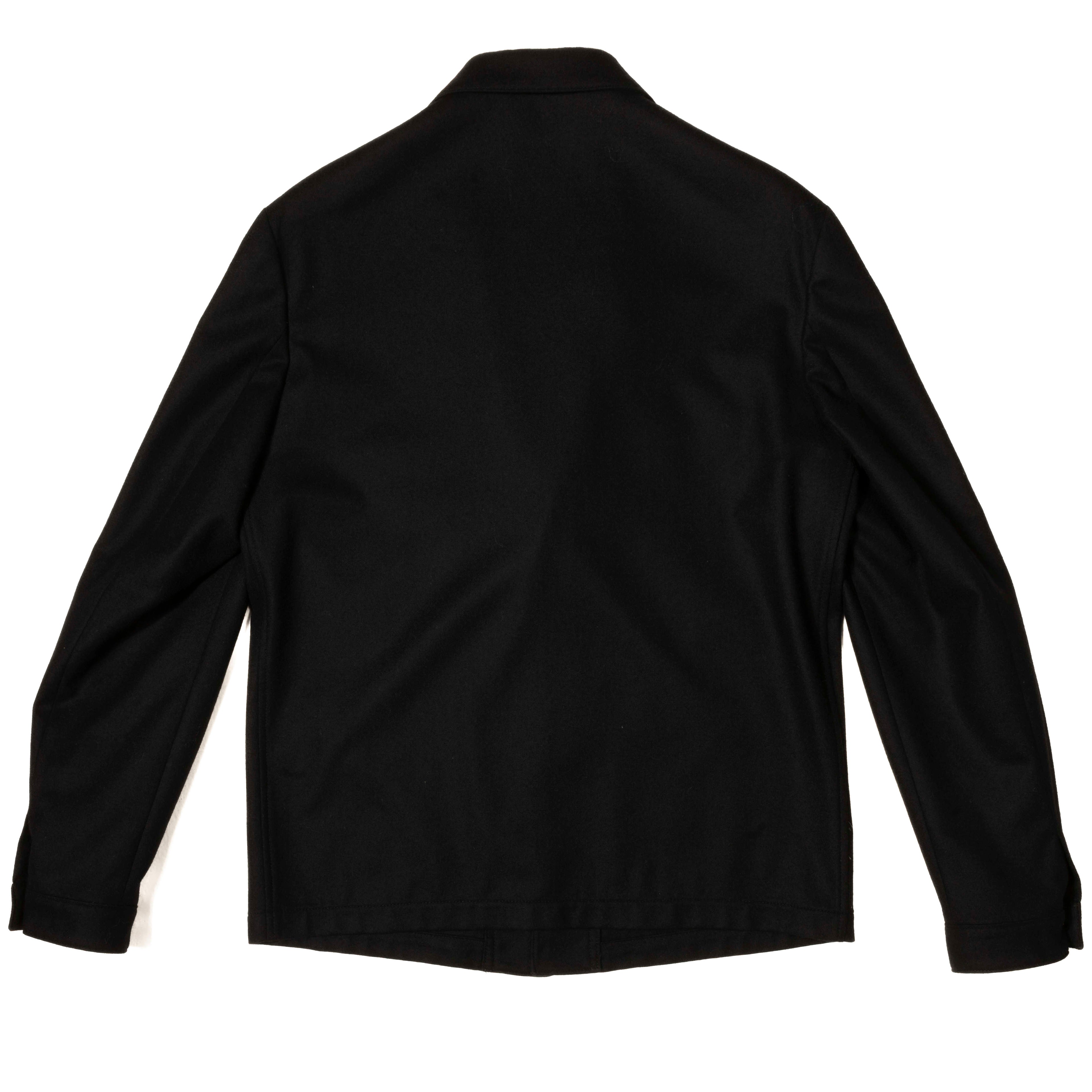 Neapolitan Hand Tailored Black Wool/Cashmere Utility Jacket Sz 48