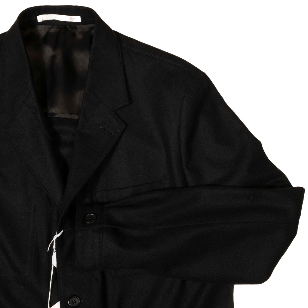 Neapolitan Hand Tailored Black Wool/Cashmere Utility Jacket Sz 50