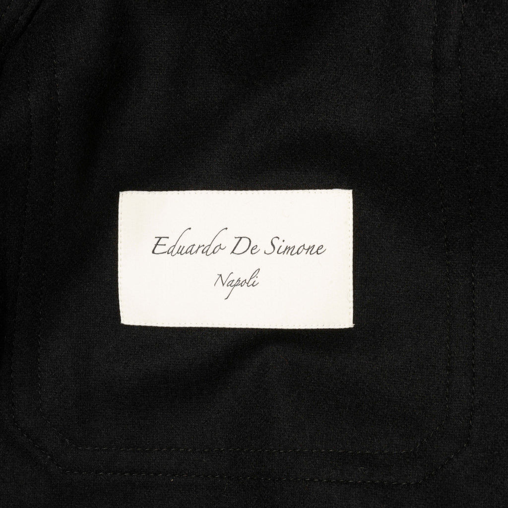 Neapolitan Hand Tailored Black Wool/Cashmere Utility Jacket Sz 50