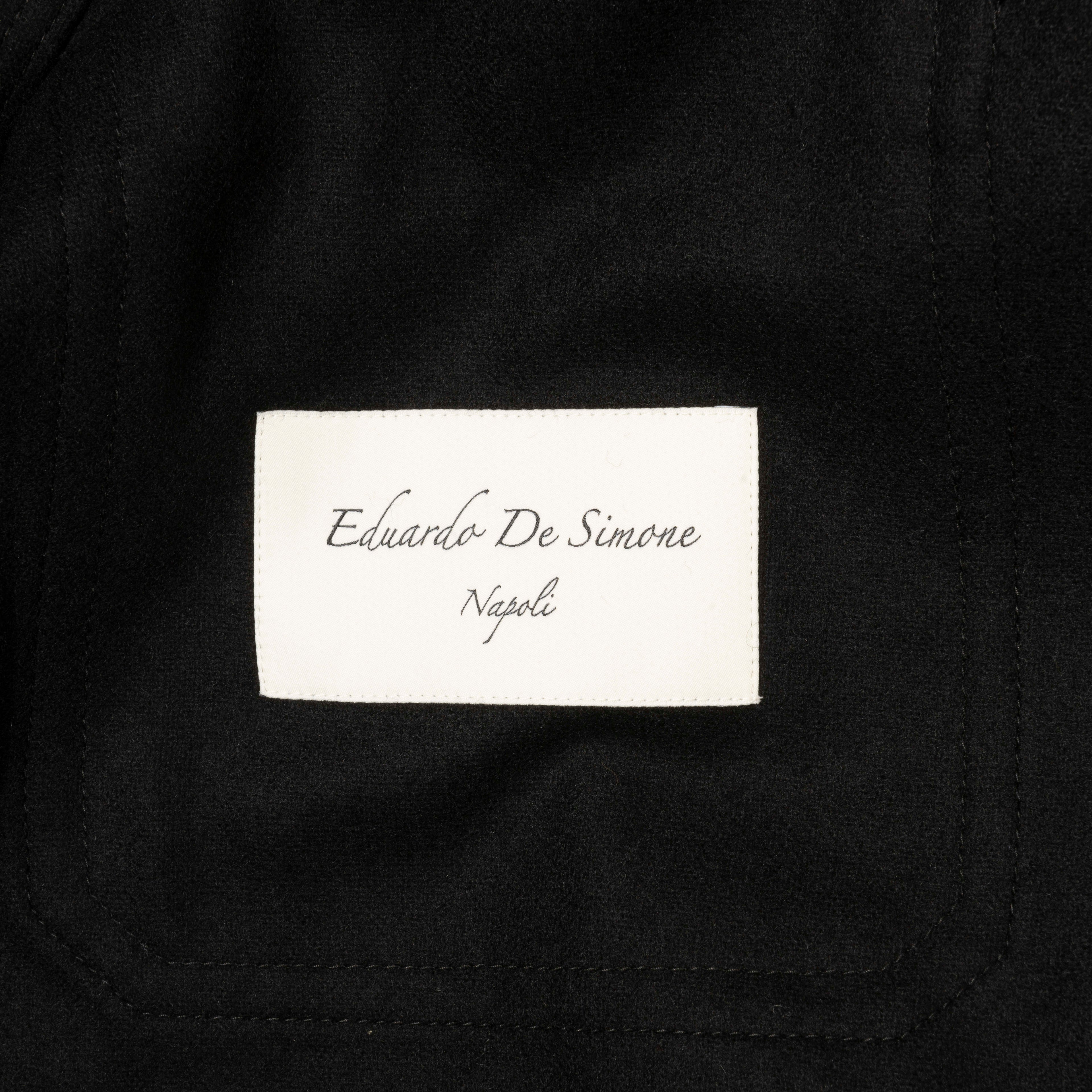 Neapolitan Hand Tailored Black Wool/Cashmere Utility Jacket Sz 50