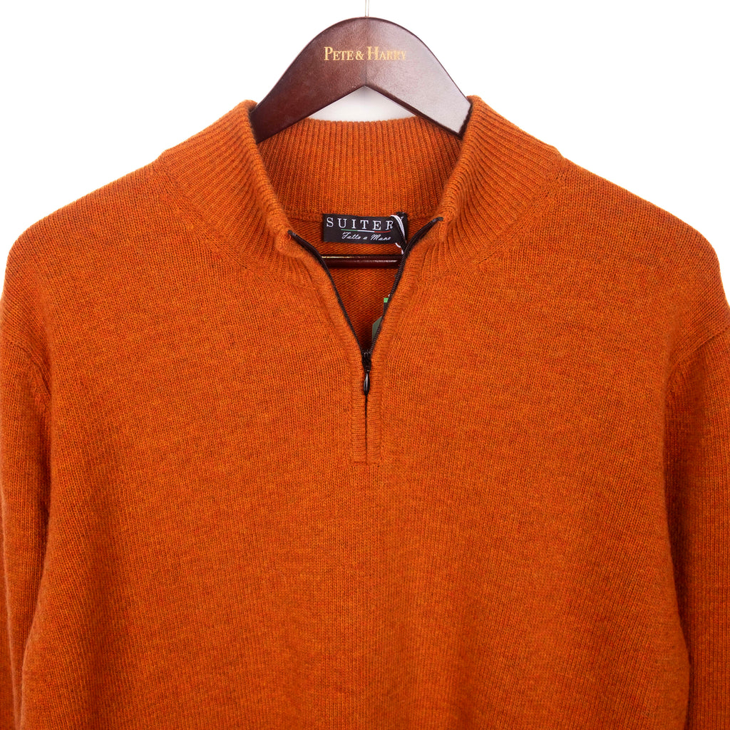 Orange Rust Baby Merino Wool Half Zip