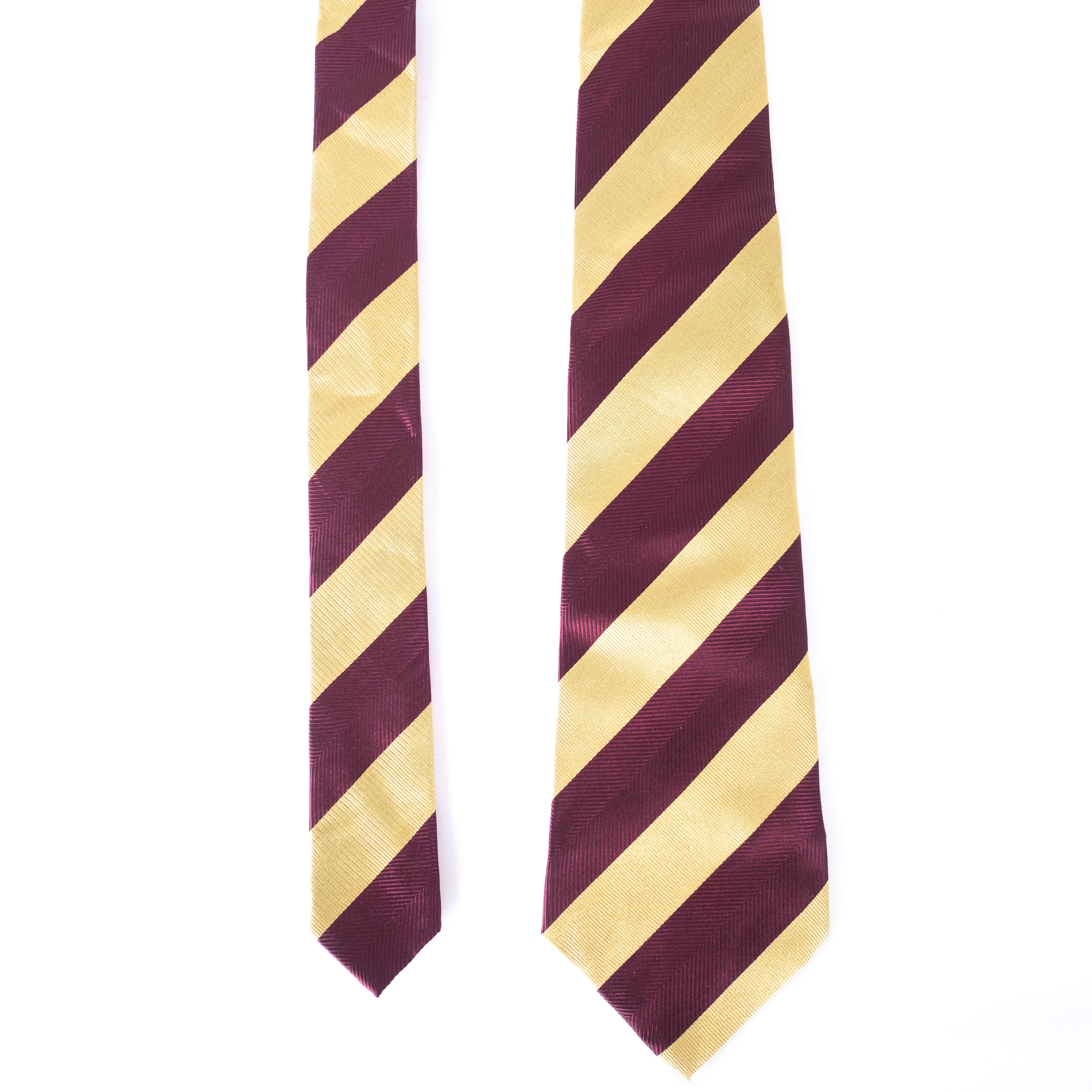 Burgundy and Gold Stripe Tie