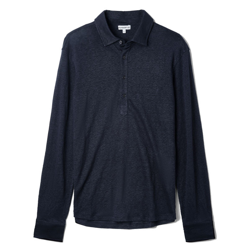 Linen Jersey Popover Navy - Regular Retail Price 1690 Kr