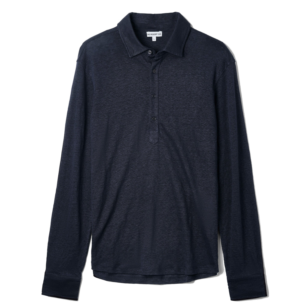 Linen Jersey Popover Navy - Regular Retail Price 1690 Kr