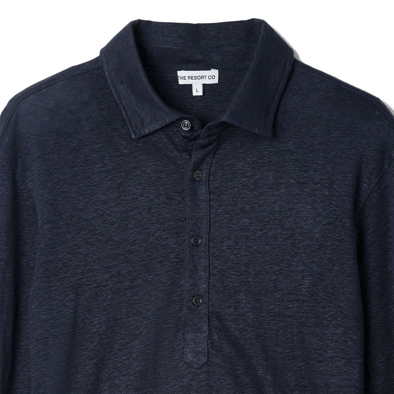 Linen Jersey Popover Navy - Regular Retail Price 1690 Kr