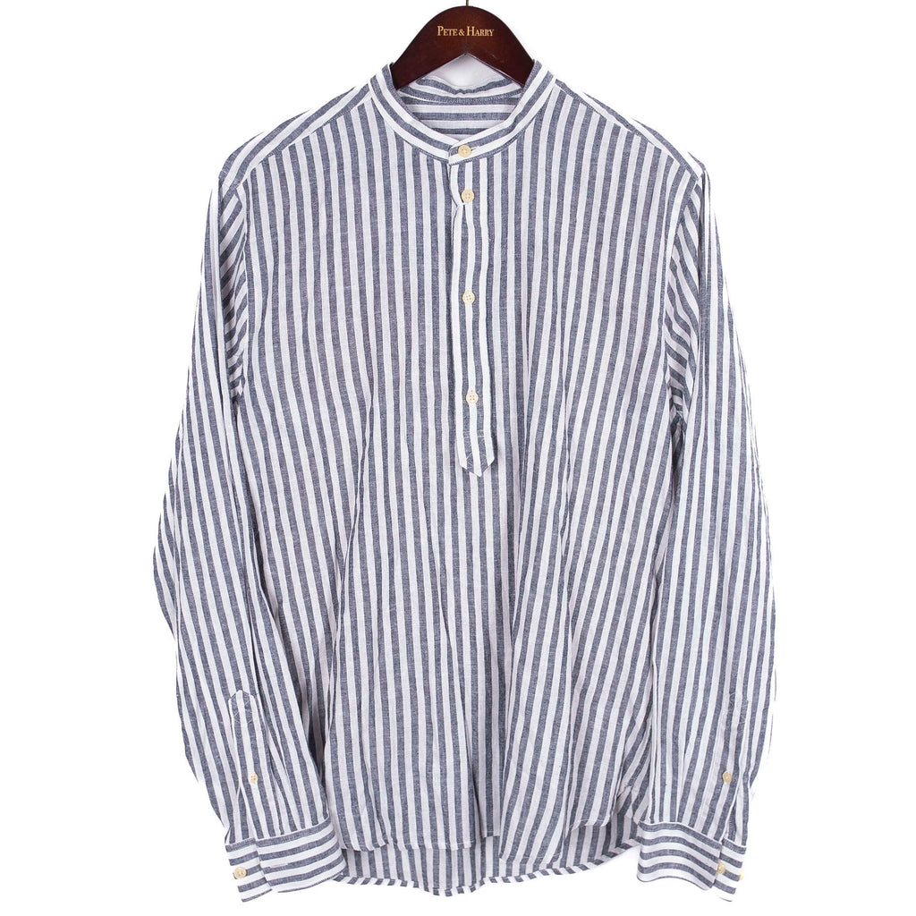 Navy & White Striped Popover Shirt