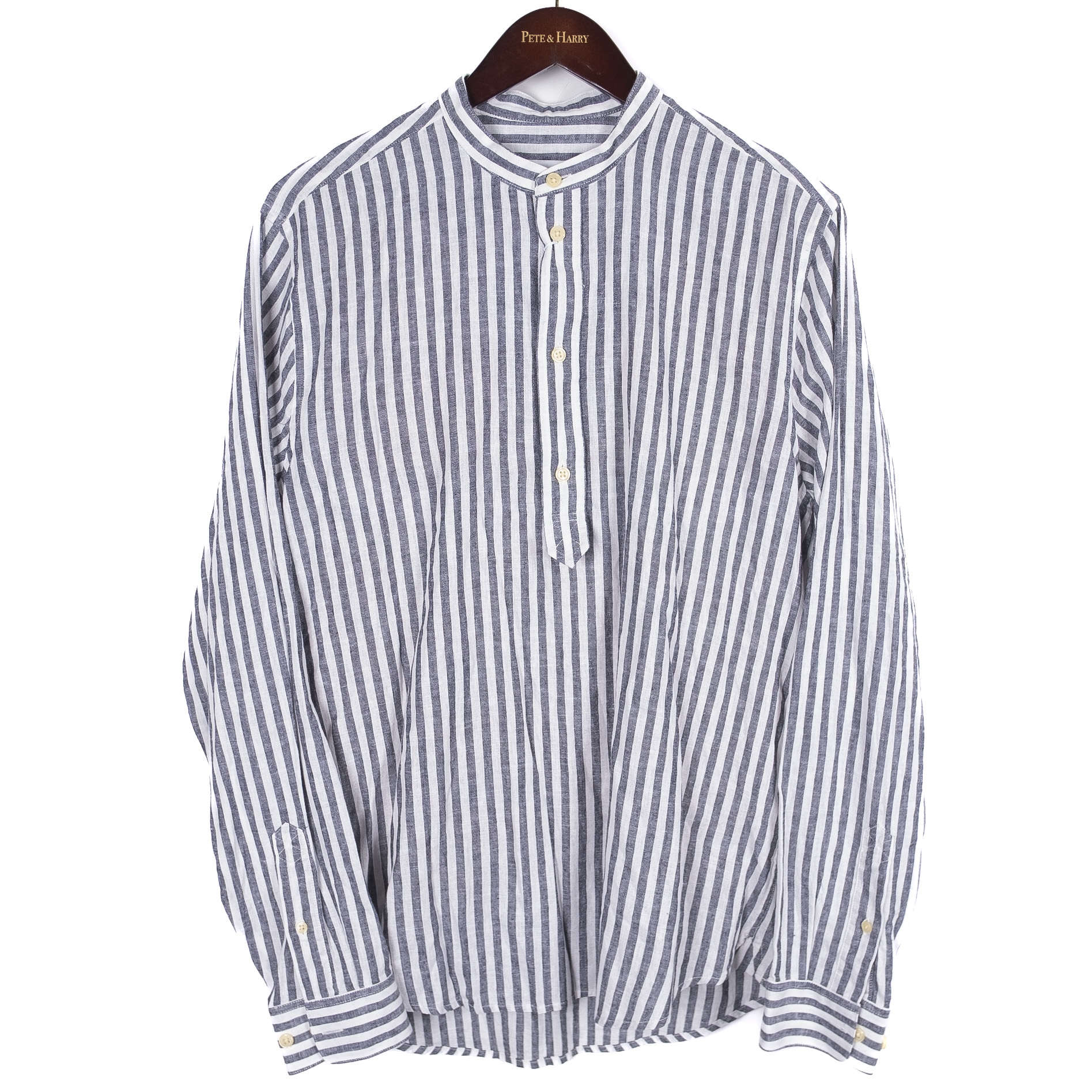 Navy & White Striped Popover Shirt