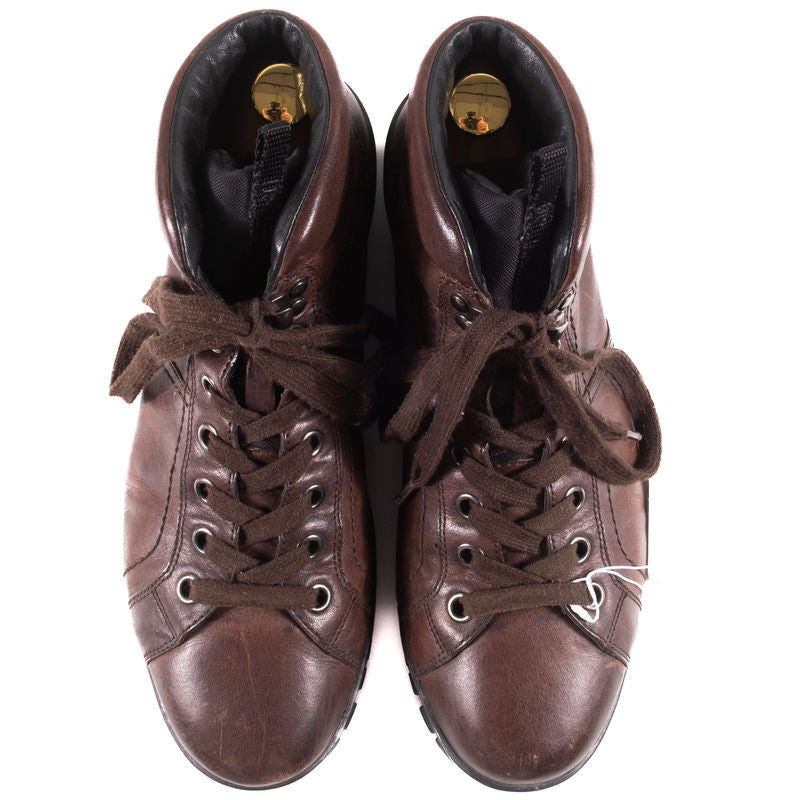 Prada Brown Leather Boots Sz 6 UK