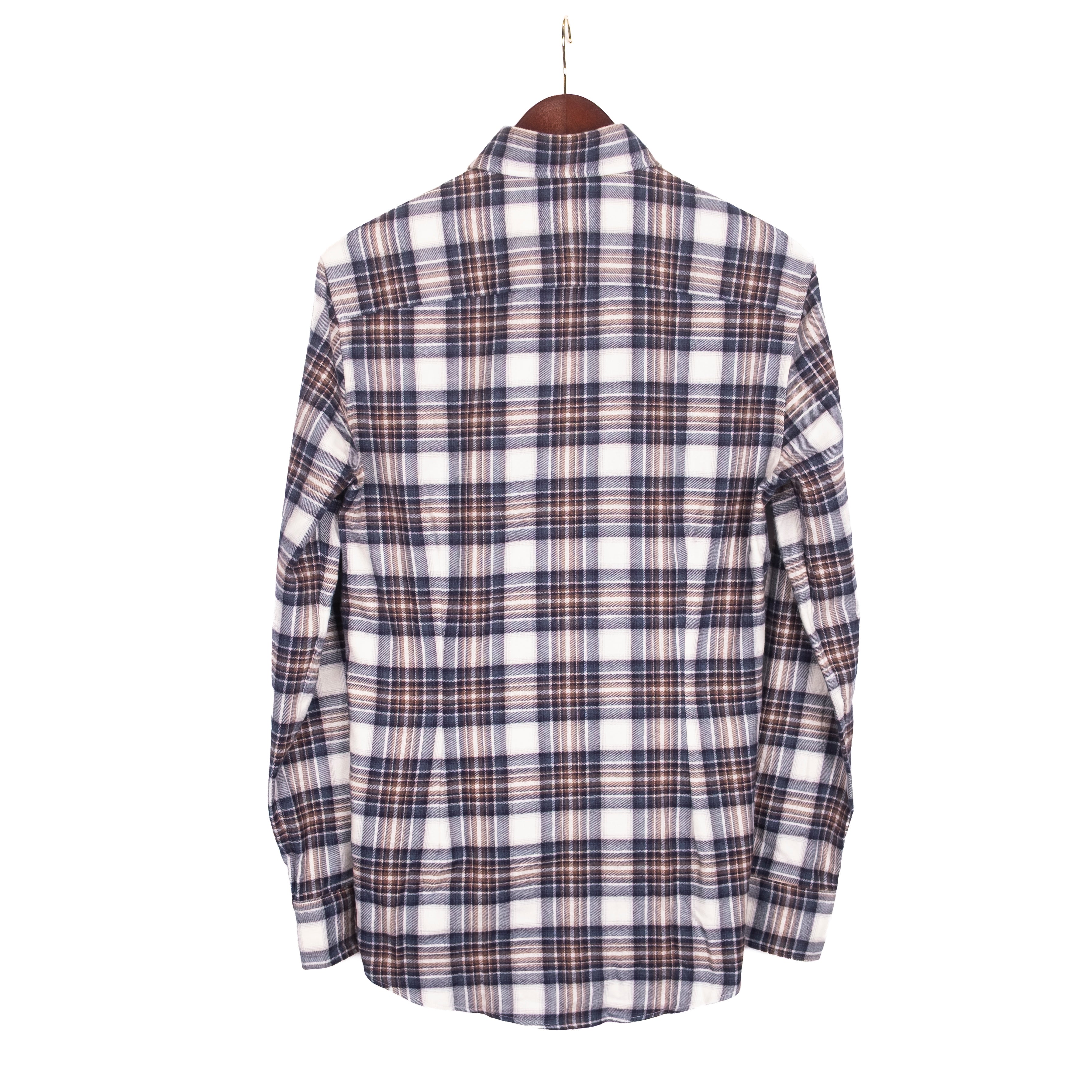 Navy and Brown Checked Buttondown Shirt