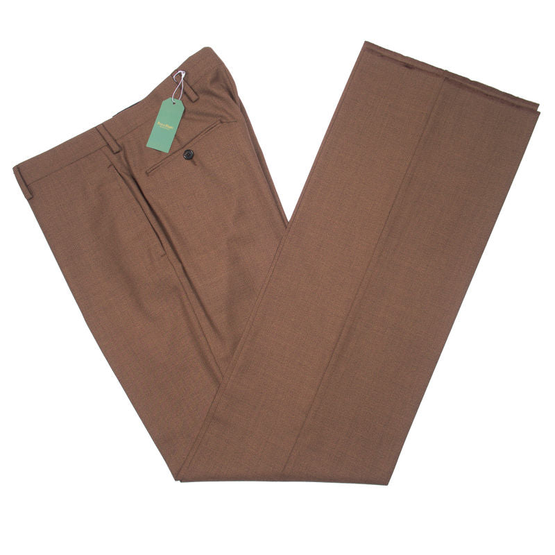 Neapolitan Hand Tailored Brown Holland & Sherry Trousers Sz 52