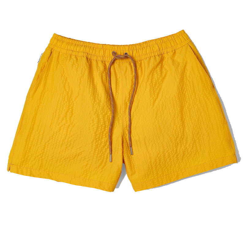 Yellow Seersucker Swim Shorts