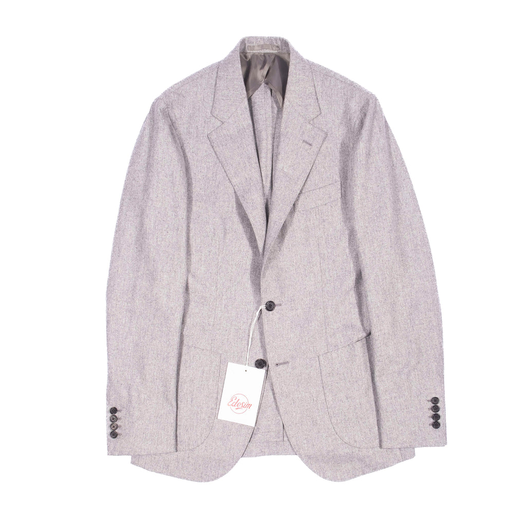 Neapolitan Hand Tailored Light Grey Holland & Sherry Flannel Sport Coat Sz 48