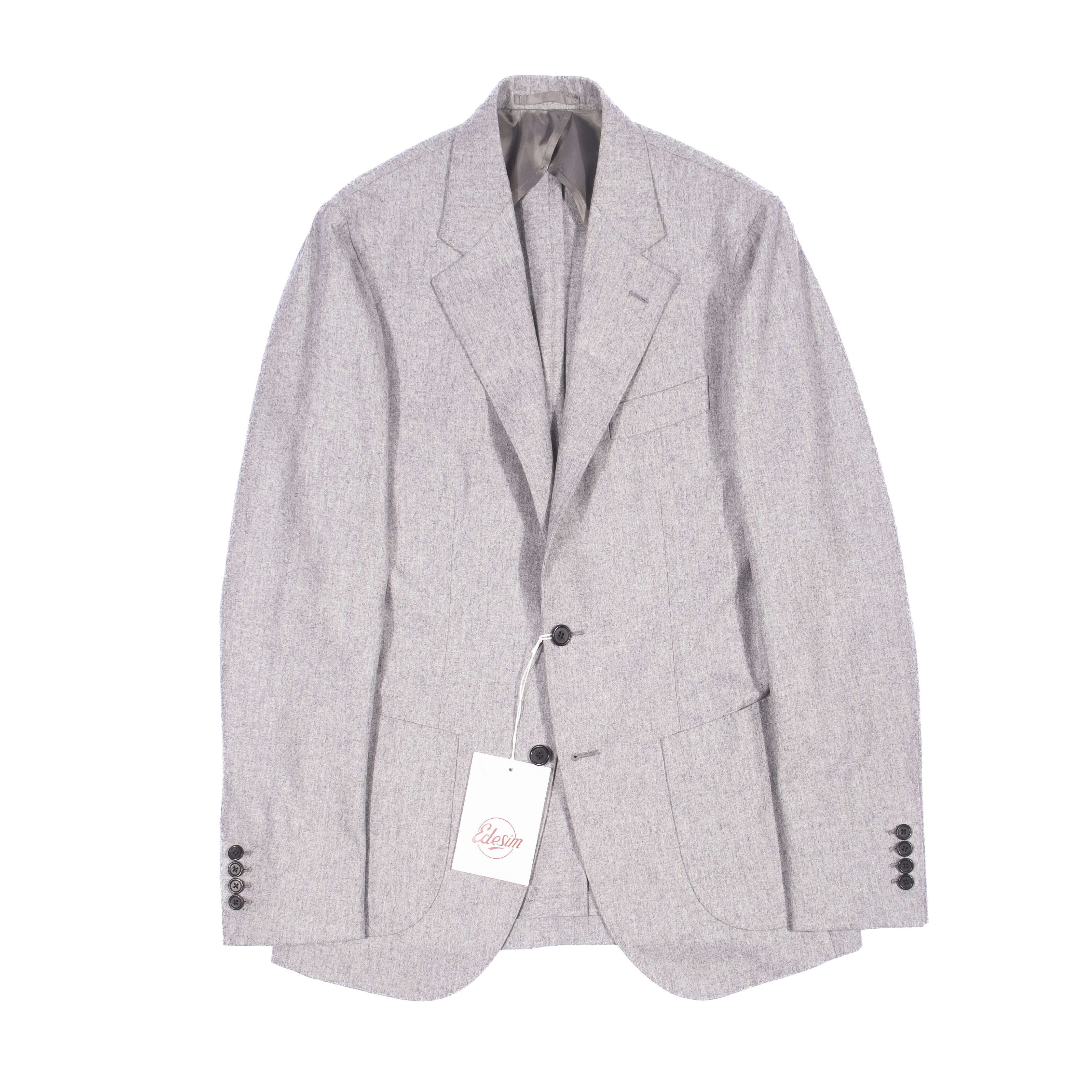 Neapolitan Hand Tailored Light Grey Holland & Sherry Flannel Sport Coat Sz 48