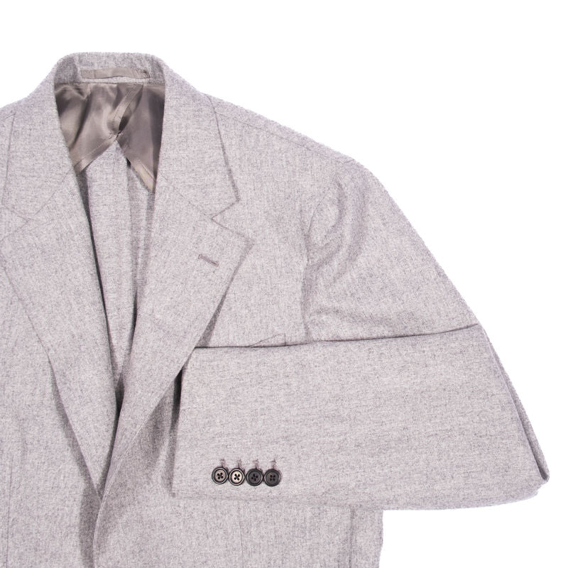 Neapolitan Hand Tailored Light Grey Holland & Sherry Flannel Sport Coat Sz 48