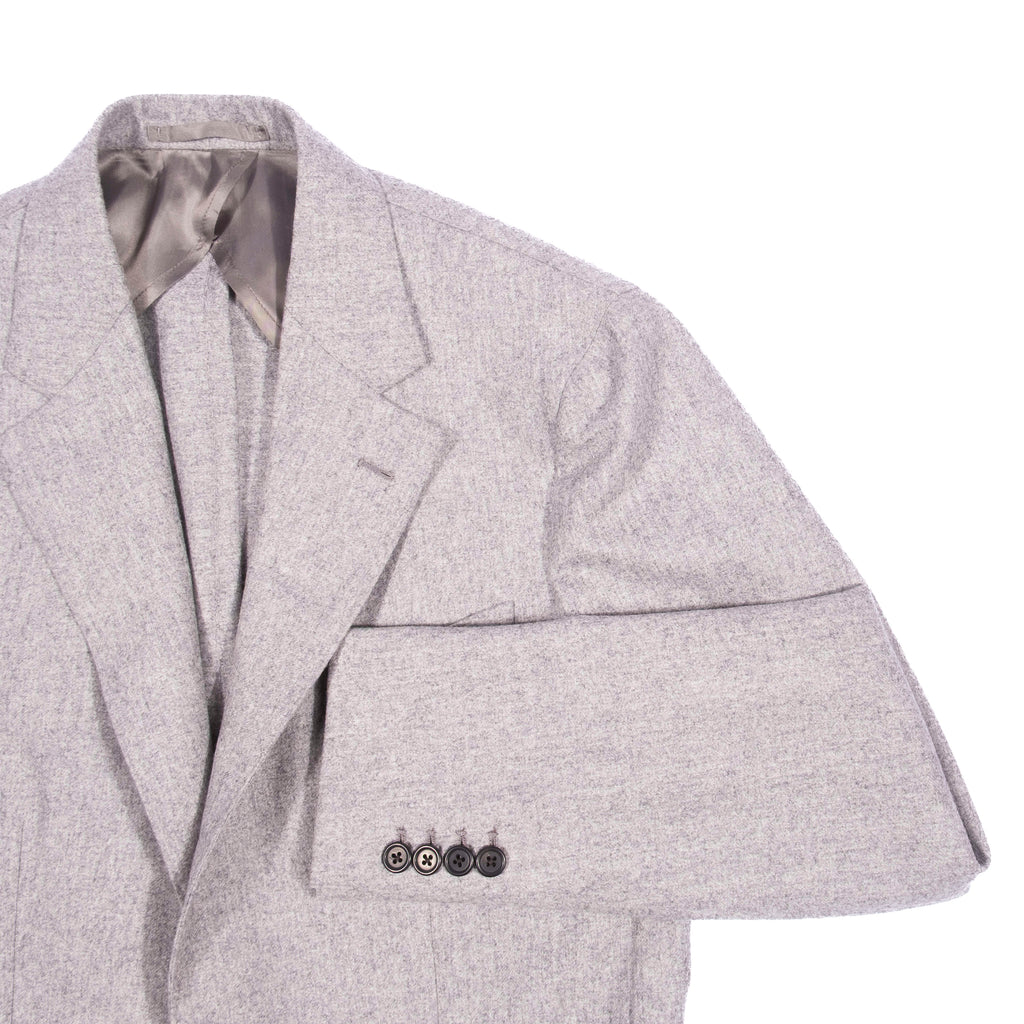 Neapolitan Hand Tailored Light Grey Holland & Sherry Flannel Sport Coat Sz 48