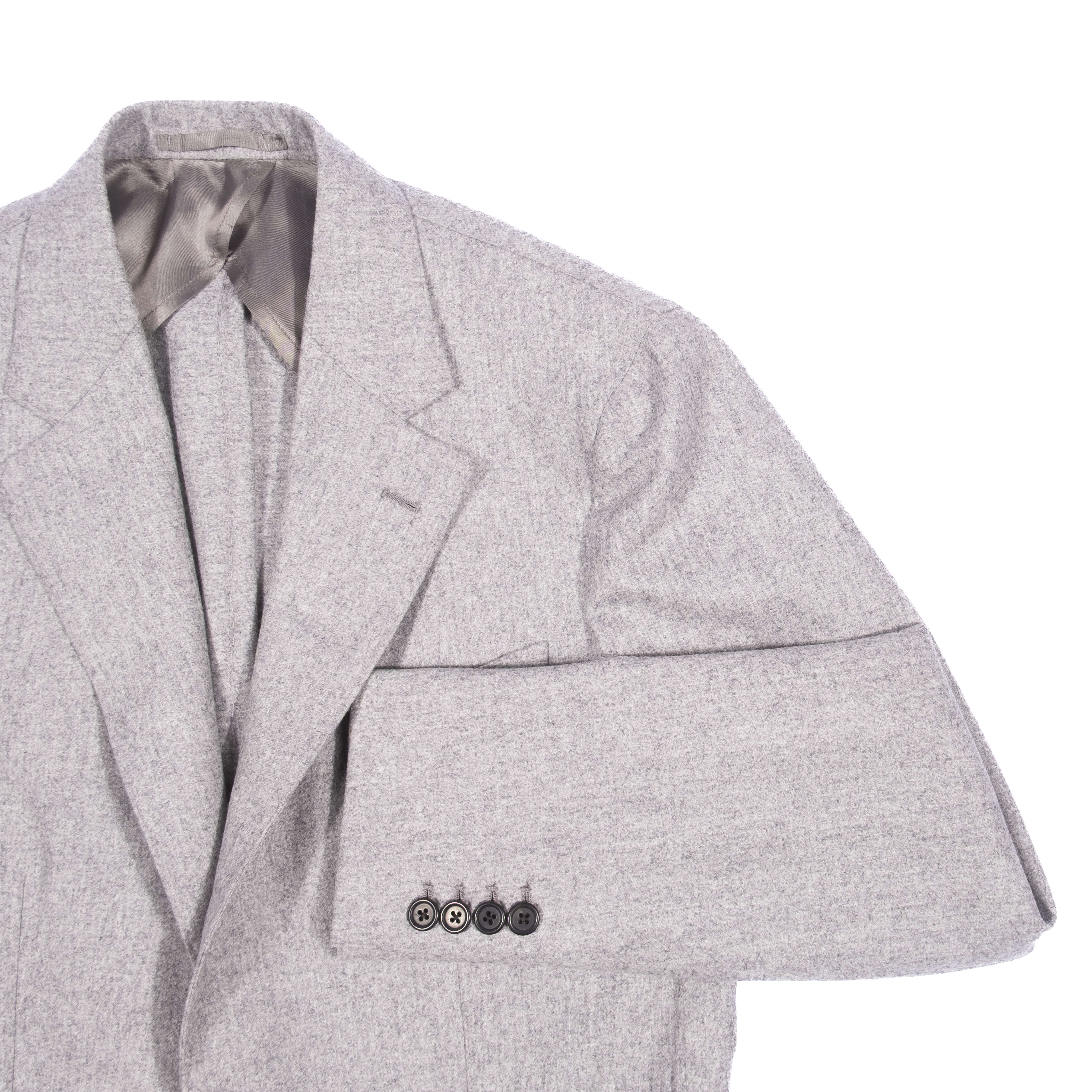 Neapolitan Hand Tailored Light Grey Holland & Sherry Flannel Sport Coat Sz 48