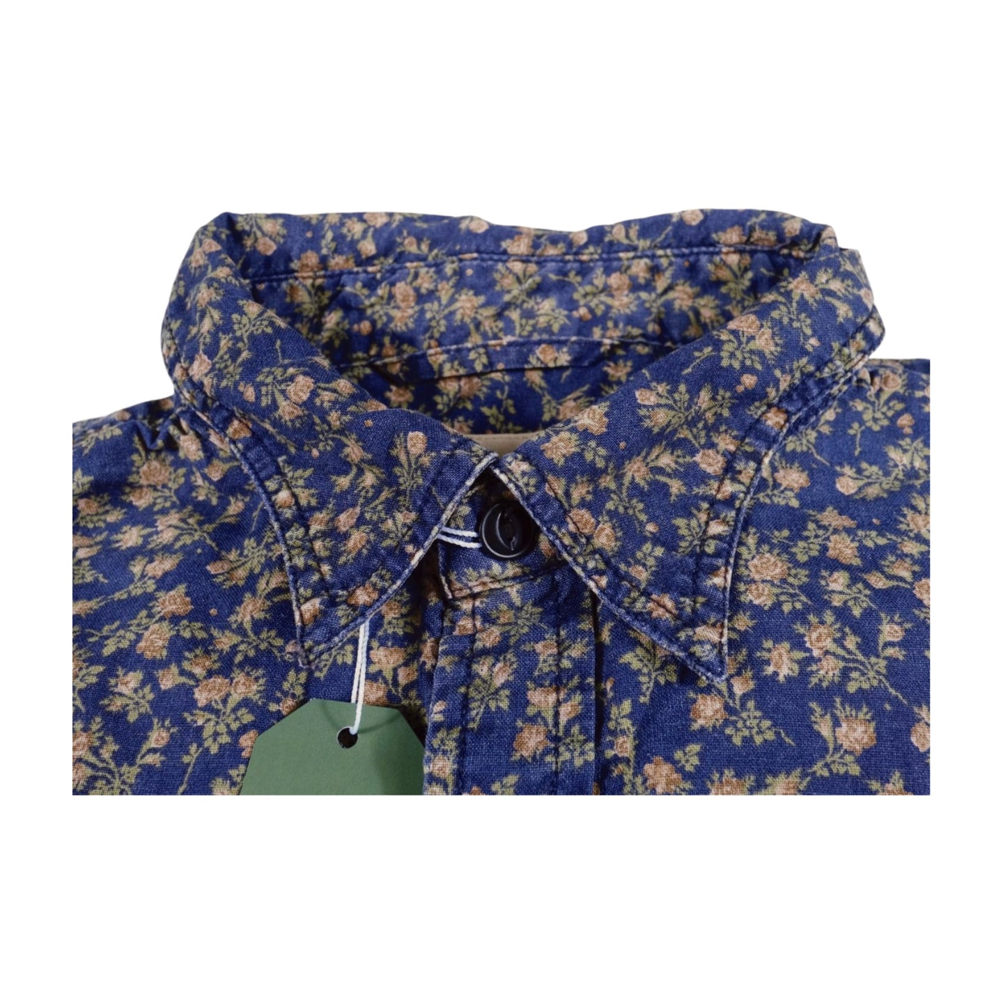 Ralph Lauren Blue with Beige Floral Pattern Shirt