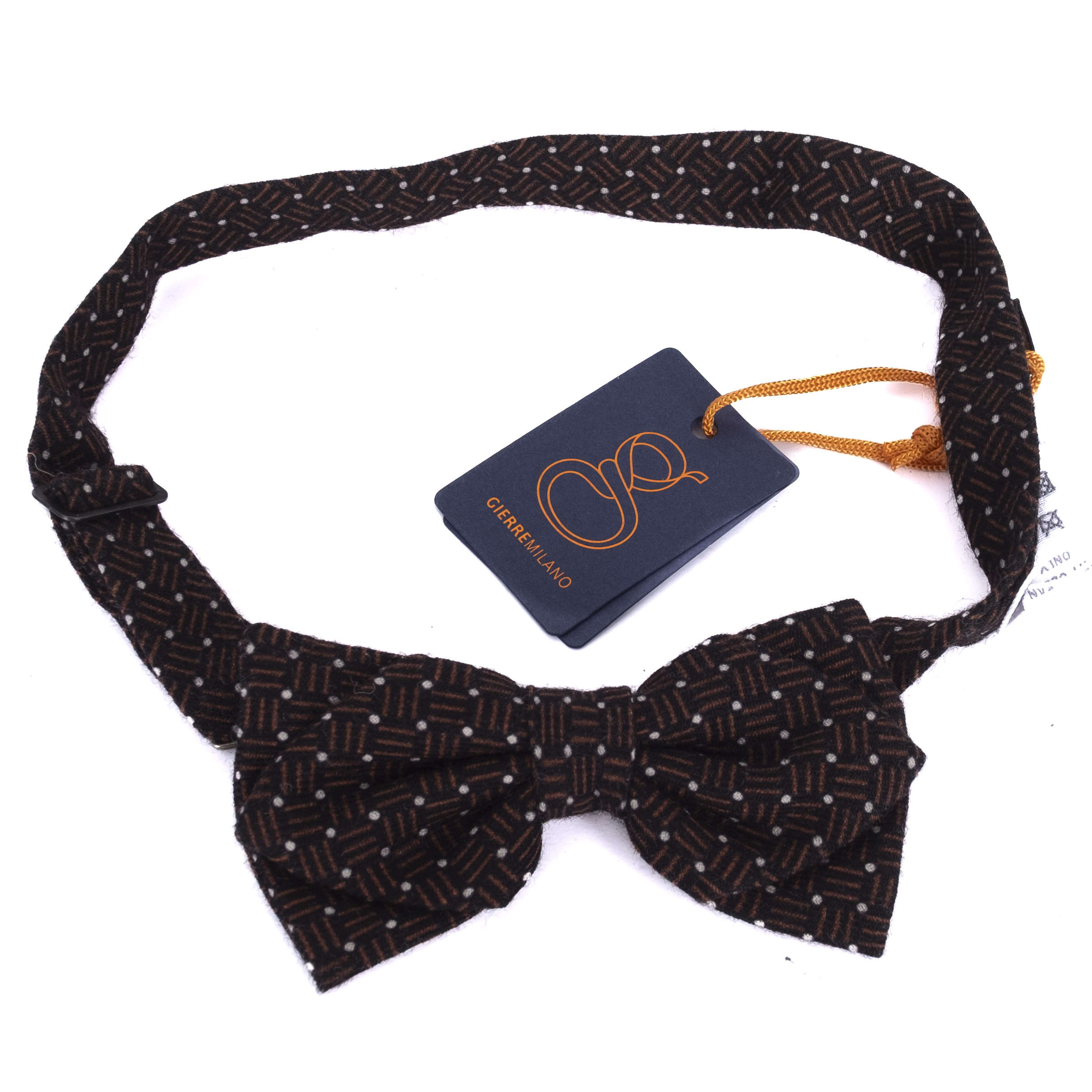 Black and Orange Patterned Bow Tie