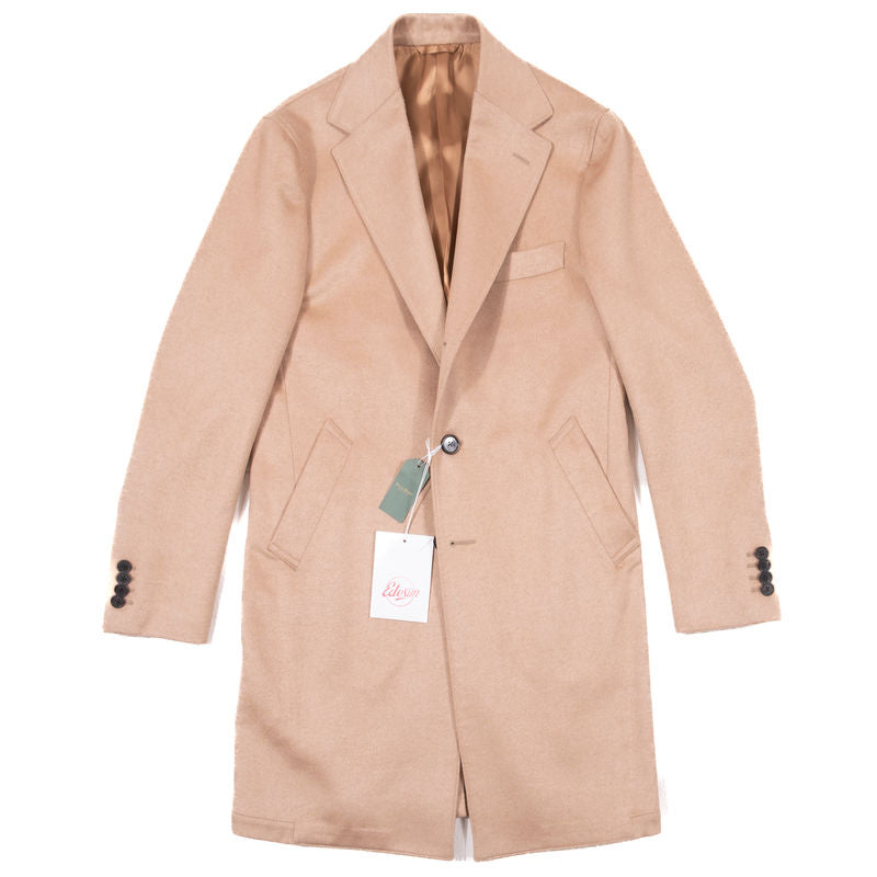 Neapolitan Hand Tailored Camel Colour Cashmere Coat Sz 52