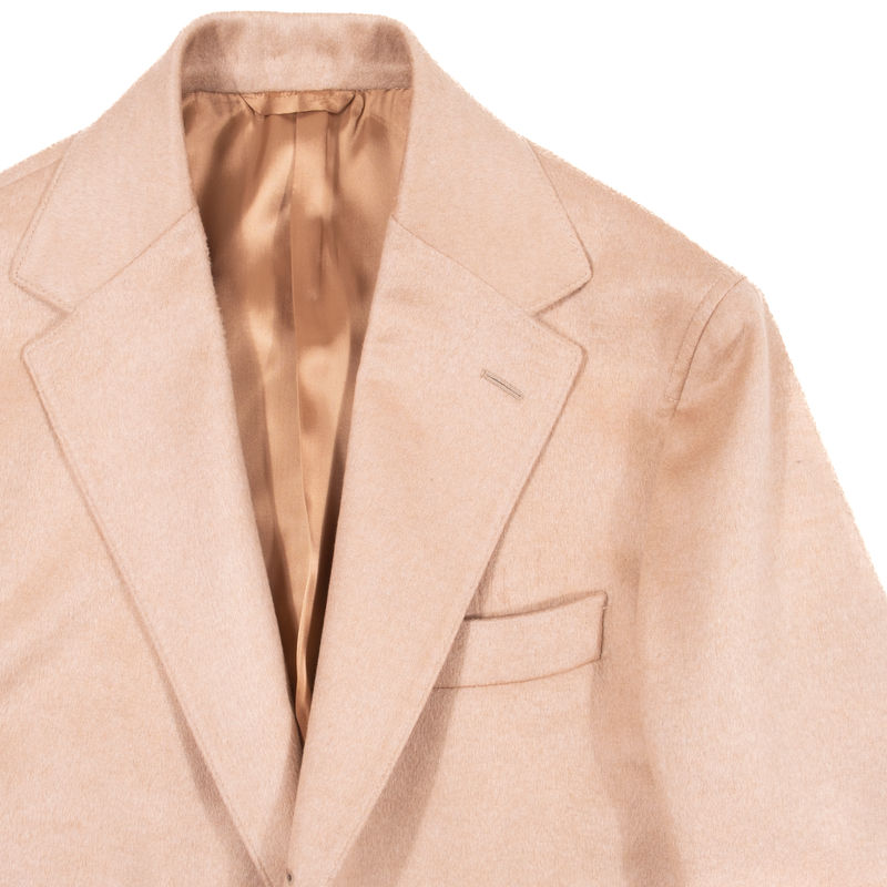 Neapolitan Hand Tailored Camel Colour Cashmere Coat Sz 52