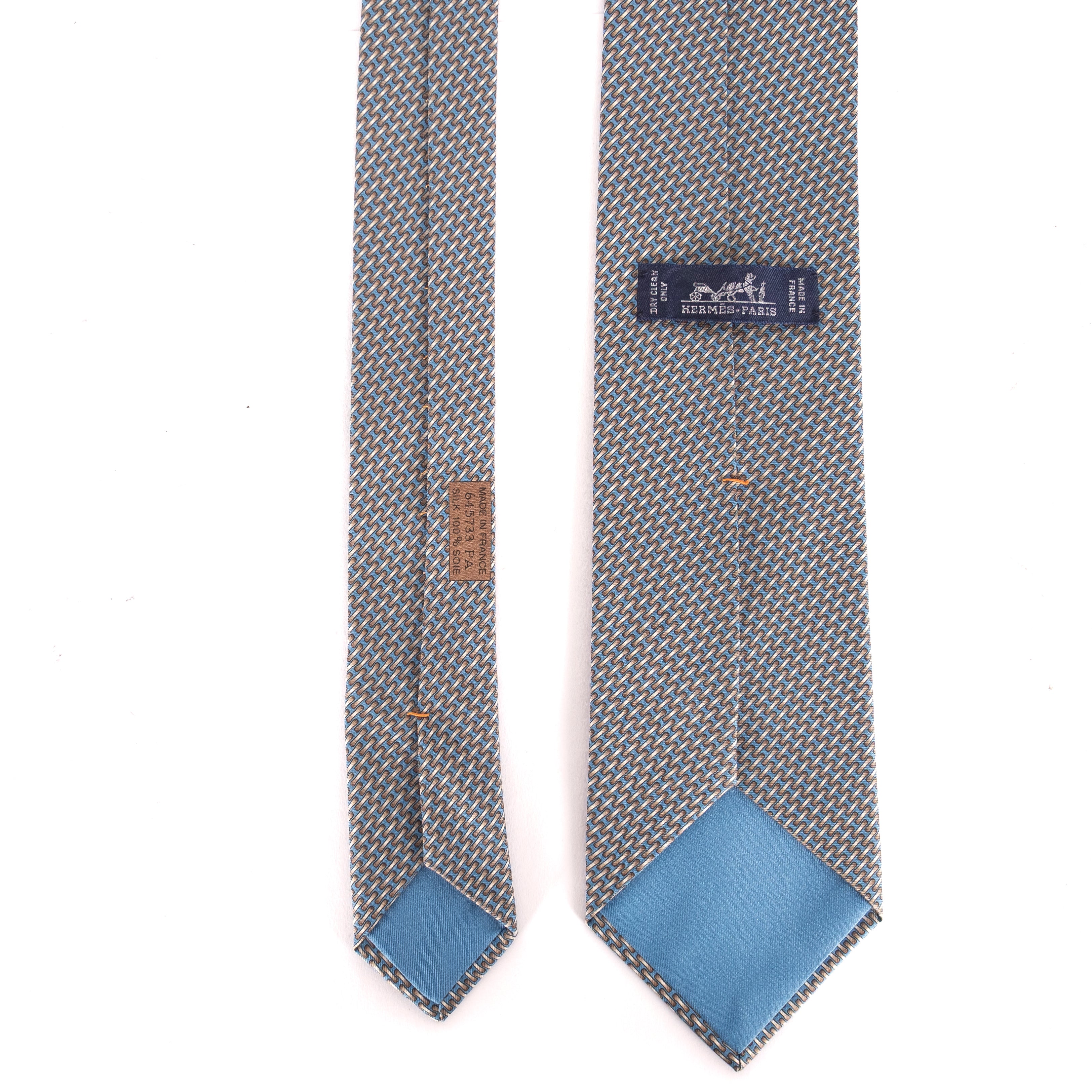 Blue and Brown Patterned Tie