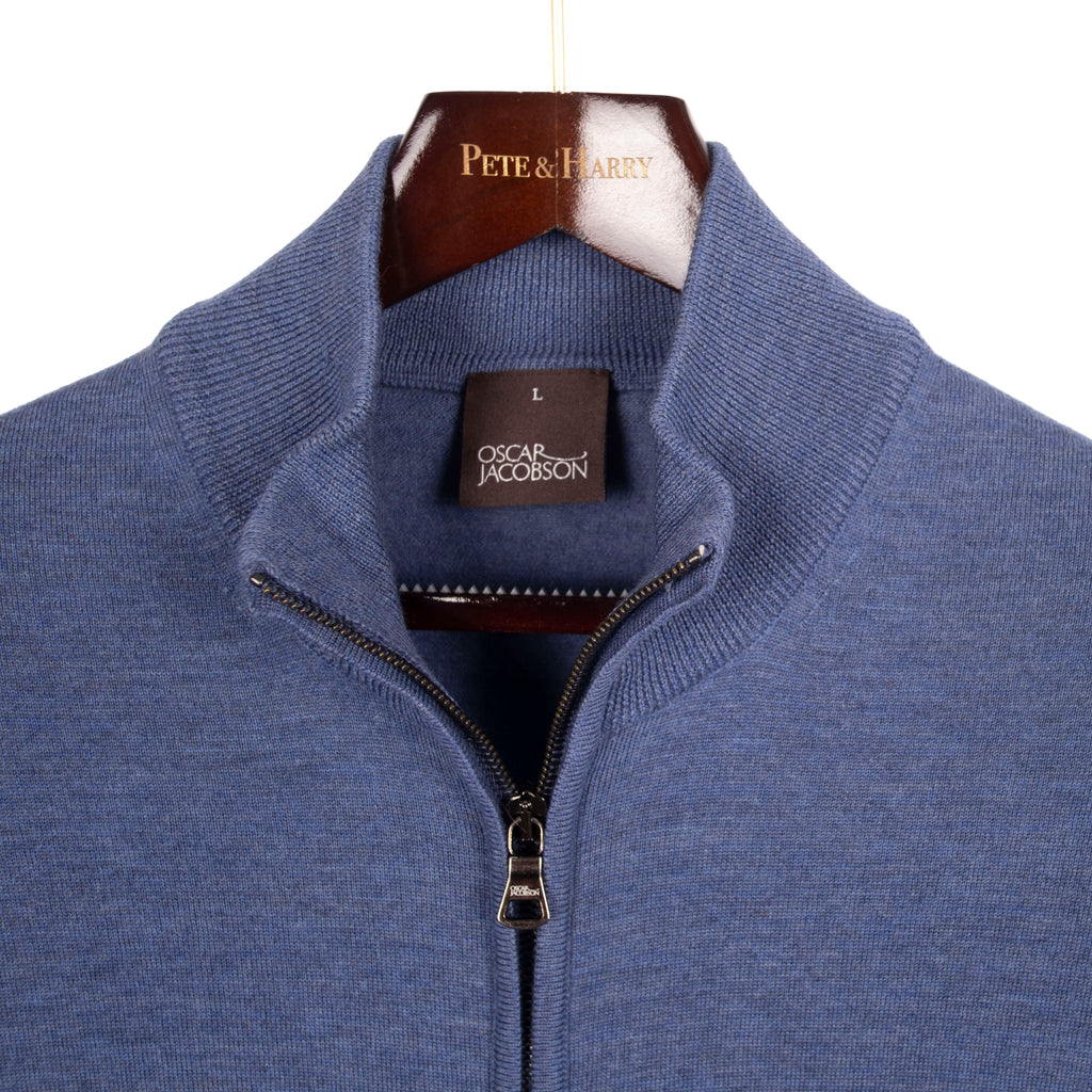 Blue Zip Cardigan