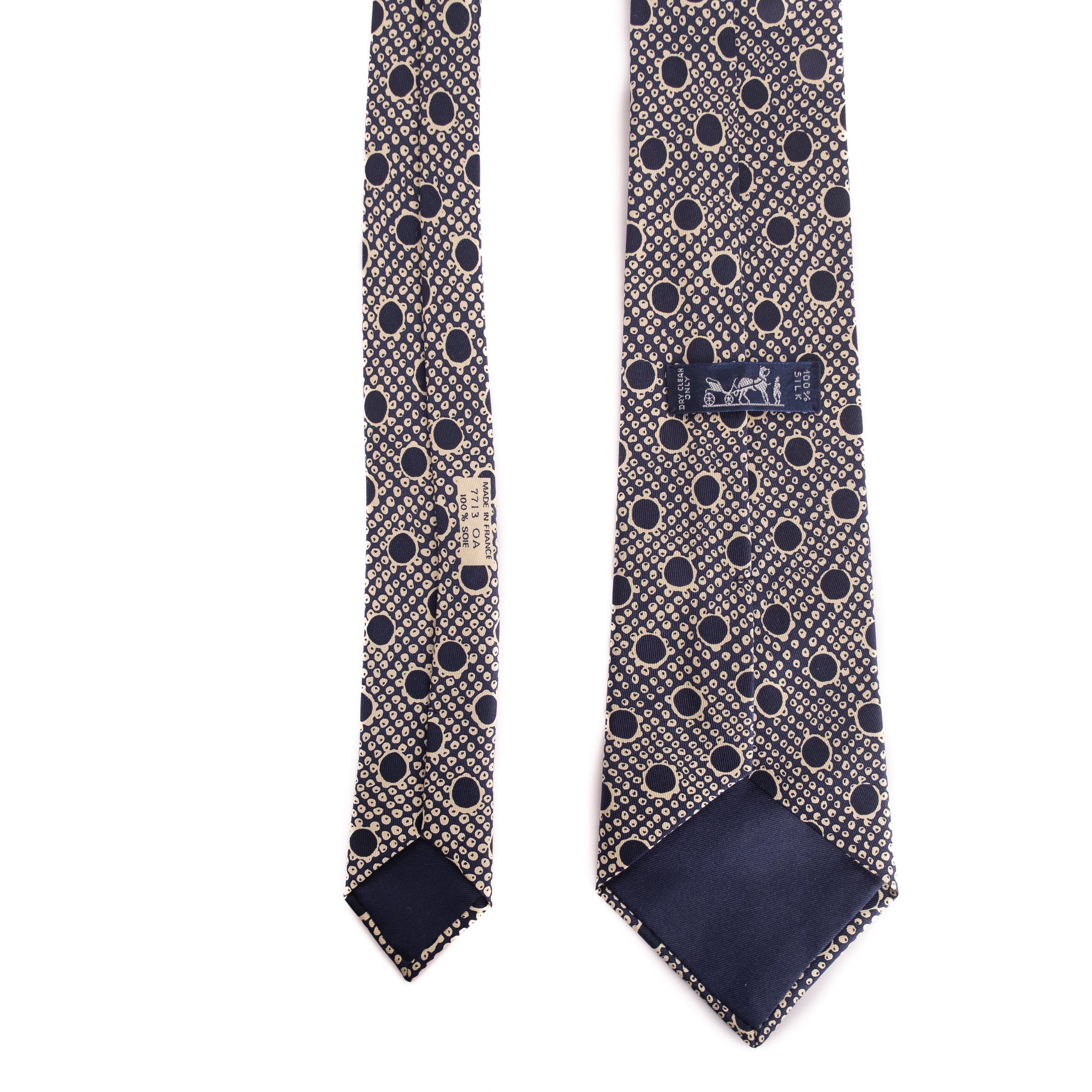 Navy and White Dotted Tie