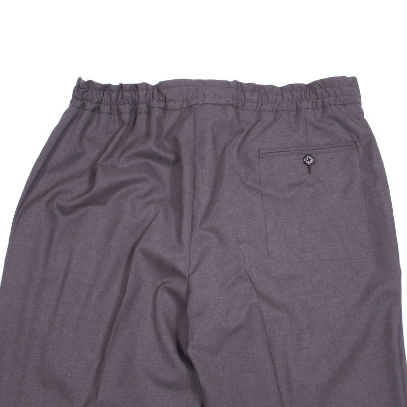 Neapolitan Hand Tailored Grey Drawstring Wool Trousers Sz 50
