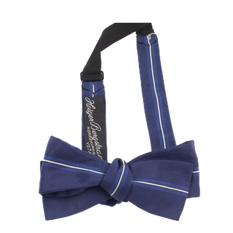 Blue Striped Bow Tie
