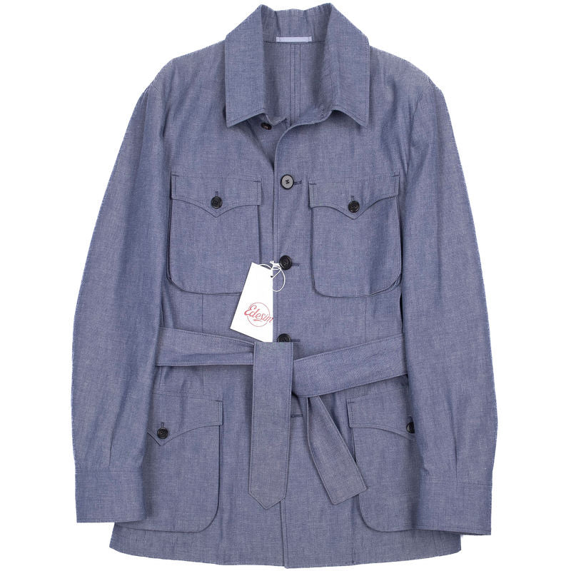Neapolitan Tailored Japanese Chambray Safari Jacket Sz 52