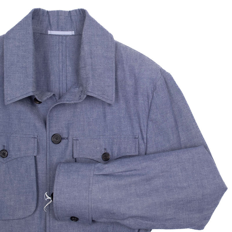 Neapolitan Tailored Japanese Chambray Safari Jacket Sz 52