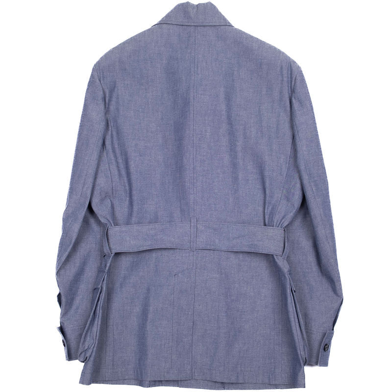 Neapolitan Tailored Japanese Chambray Safari Jacket Sz 52