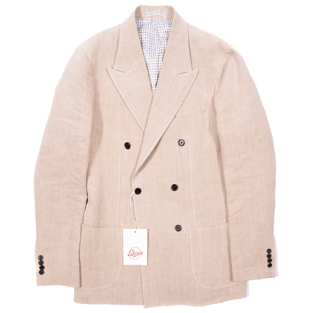 Neapolitan Hand Tailored Sunrise Capsule Collection Double Breasted Sand Sport Coat Sz 54