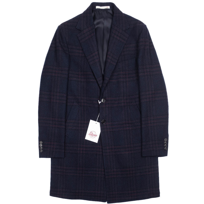 Neapolitan Hand Tailored Navy Check Coat