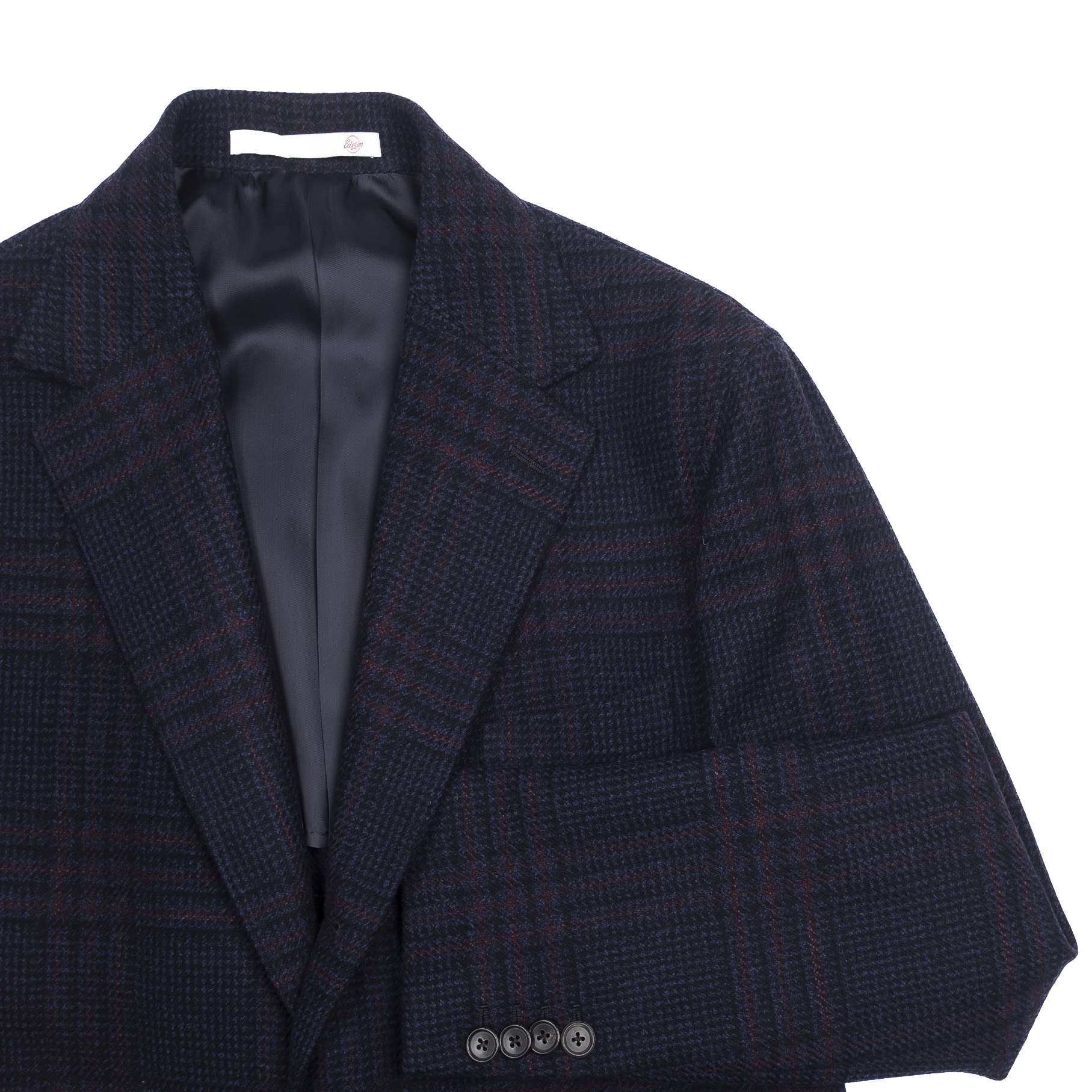 Neapolitan Hand Tailored Navy Check Coat