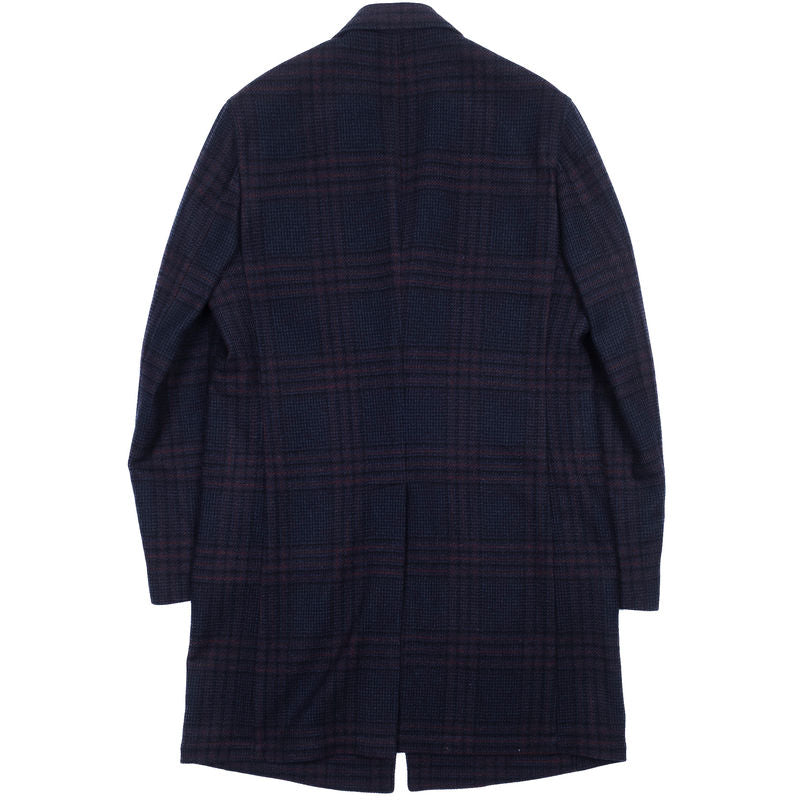 Neapolitan Hand Tailored Navy Check Coat