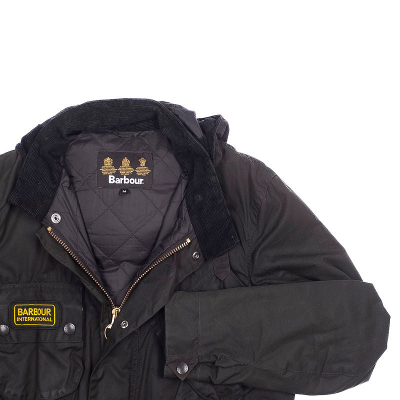 Black Hooded Waxed Jacket